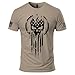 Dion Wear American Warrior Flag Skull Military T-Shirt X-Large Brown Savana