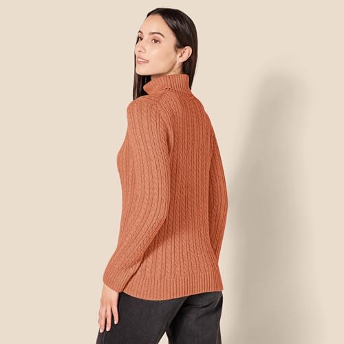 Image of Amazon Essentials Women's Long Sleeve Fisherman Cable Knit Turtleneck Sweater (Available in Plus Size)