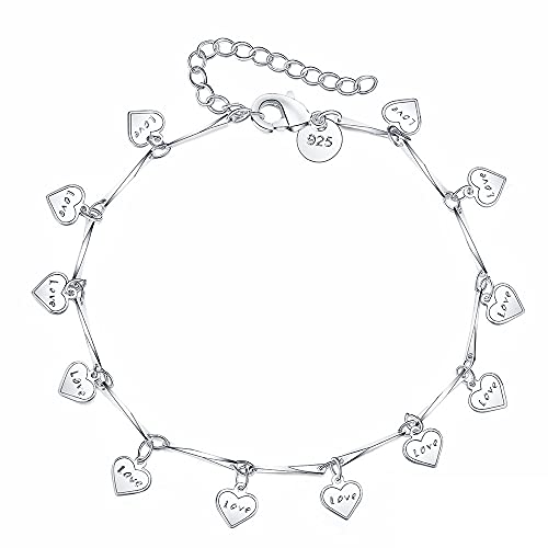 Lettre d'amour chaîne coeur sur bracelet femme raffiné