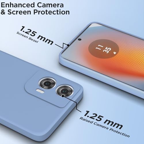 Image of Pikkme Back Cover for Motorola Moto Edge 50 Fusion 5G / Motorola Moto G96 5G | Slim Soft Matte Silicone Cover with Camera Protection & Shockproof Bumper Case (Aqua Blue)