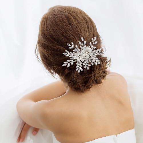 Wedding-Hair-AccessoriesBridal-Rhinestone-Hair-ClipsHandmade-Flower-Hair-ClipsBridal-HeadbandsWomens-HeadwearWomens-Wedding-Hair-Pieces-For-Brides-silver
