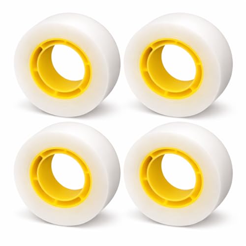 SOMCO - Pack of 4 Magic Tape Refill Rolls - 19 mm x 33 m - Matte Invisible Tape Refills - Clear Sticky Tape Adhesive Strips - Suitable for Office, Labelling, Packing and Sealing