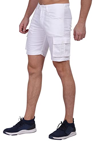 Image of Men's Cargo Shorts (Grey, Black, White, Olive Green, Navy Blue, Khaki, Cream)