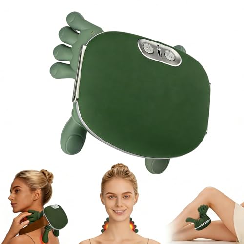 Neck Massager ，2026Newly upgraded version 4D Human-Like Hand Massager with Heat Electric Shoulder & Cervical Massage for Wireless Portable Neck and Back Massager Relieve fatigue (Green version)