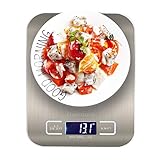 Godmorn Balance De Cuisine Électronique, Balance Alimentaire Numérique Fonction Tare Haute Précision 5kg/1g, Disponible (g/ML/Oz/LB.oz), Acier Inoxdable Tactile Écran LCD Rétroéclairé Auto-arrêt