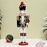 Happy L Nutcracker Christmas Decorations, 12 Inch Traditional Wooden Nutcrackers King Soldier, Festive Xmas Decor for Shelves and Tables (Bagpipe)