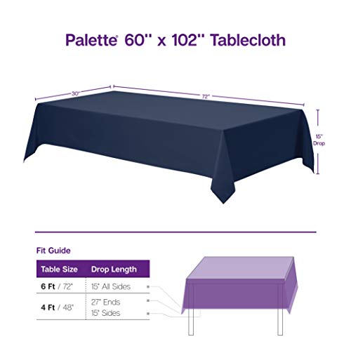 Image of Gee Di Moda Rectangle Tablecloth - 60 x 102 Inch Ivory Table Cloth for 6 Foot Rectangle Tables - Heavy Duty Washable Fabric - for Holiday Party, Dinner, Weddings, Baby Shower & Events