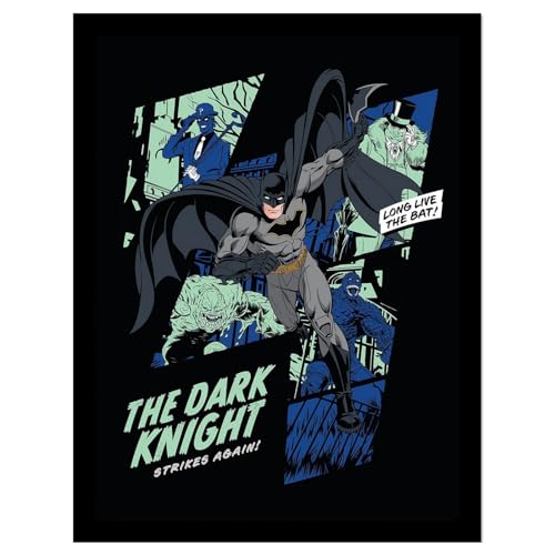 Cuadro de Batman para regalo: lámina enmarcada The Dark Knight Strikes Again (40 x 30 cm)