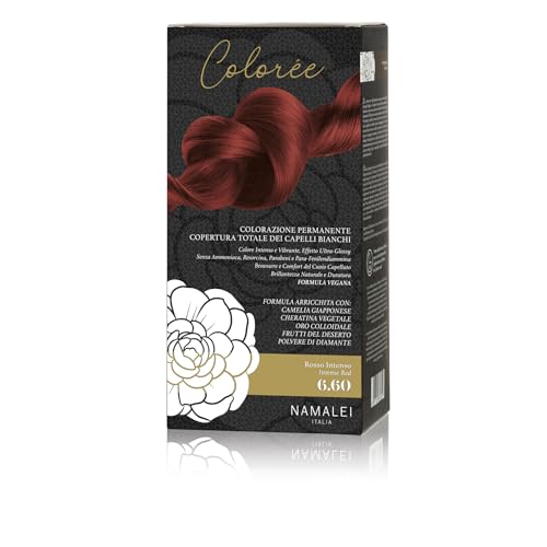 Namalei, Tinta Colorèe 6.60 Rosso Intenso, Colore per Capelli, Senza Ammoniaca, Lunga Durata, Idrata e Rinforza, 180 ml