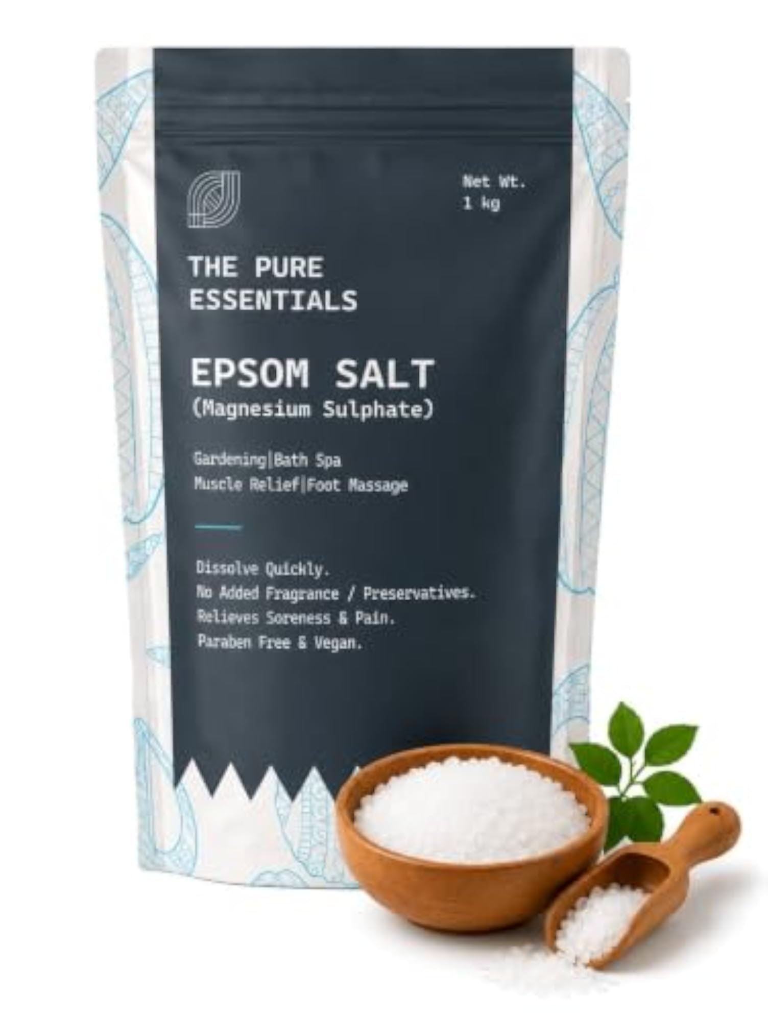 Epsom Salt for Foot & Bath 1kg, Magnesium Sulphate