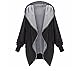 Produktbild hippolo Damen Zip Up lang Kapuzen lose Strickjacke Top Jacke Coat schwarz schwarz XXL