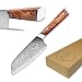 Shoko® Damastmesser Santoku Kompakt I Persönliche Gravur möglich I Japanisches Kochmesser mit scharfer 2mm Klinge I Damast-Küchenmesser mit patentiertem Olivenholz-Griff I Ermüdungsfreies Schneiden