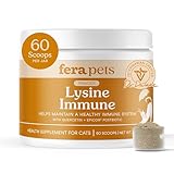 Fera Pets Lysine Powder for Cats - Immune Support Supplement with Quercetin & Postbiotics - Promotes Respiratory Health & Normal Inflammatory Response - Helps Maintain Normal Eye Health - 60 Scoops