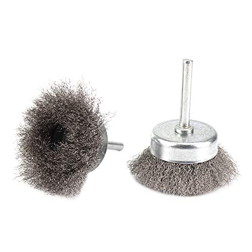 Image of 5Pack 2 inch Dia 0.0059In Crimped Wire Cup Brush Wire Drill Brush Set for Power Drill for Metal, Removal of Rust Corrosion Paint (Wire Dia 0.15mm)