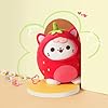 PEACH CAT Strawberry Cat Plush Pillow Cute Strawberry Kitten Stuffed Animal Cat plushie with Strawberry Outerwear for Kids Red 8" #1