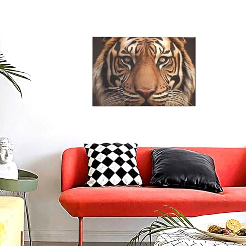 Peinture tigre 3D salon et chambre déco murale moderne