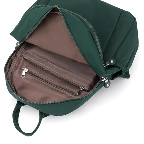 Image of Tanweibago Mini Nylon Women Backpacks,11L Small Ladies backpacks Casual Lightweight Women Shopping Travel Daypack (Dark Green)