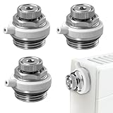 Weciau Válvula de Ventilación Automática para Radiador, 3 Piezas Válvula de Purga Automática de Latón 1/2', Salida de Aire Automática Válvula de Corte de Aire de Radiador