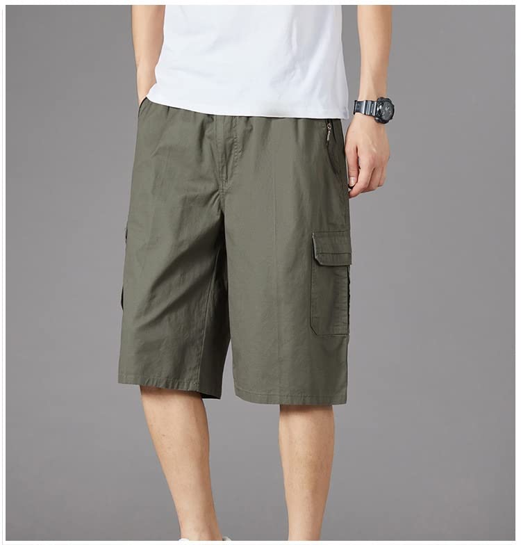 Short cargo en coton RLKHXBS pour homme, bermuda multi-poches décontracté d'été