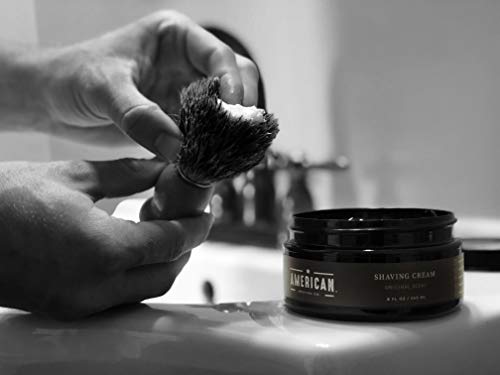 American Shaving Shaving Cream For Men (8oz) - Original Masculine Scent - Premium Natural Lathering Wet Shave Soap - Best Men's Shave Cream For Sensitive Skin - Leaves Skin Irritation-Free