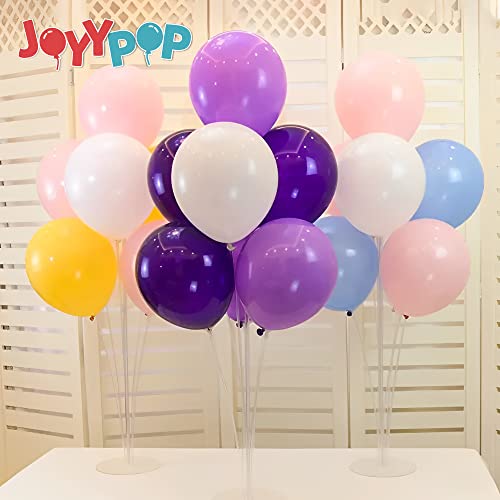 Image of JOYYPOP 12 Sets Balloon Stand Kit For Table, Balloon Sticks with Base Birthday Graduation Party Decorations Wedding