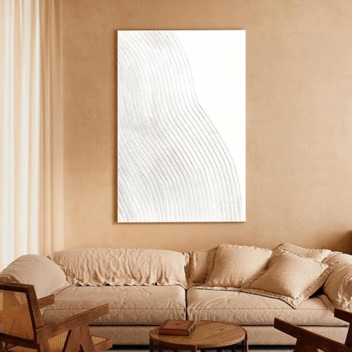 Texture et lignes douces art mural sur toile de qualité supérieure pour décoration épurée
