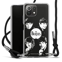 Coque Collier Compatible avec Xiaomi Mi 11 Lite 5G NE Coque avec Cordon Coque avec Cordon The Beatles Logo Black & White - Les Beatles, Paul McCartney, John Lennon, RIngo Starr, George Harrison