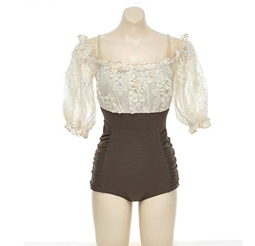 Maillot de bain coréen anti complexe avec short et manches masquant les bras - 6