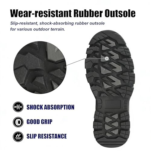 QUNLON Bottes de Randonnée Homme Imperméable Chaussures de Trekking Promenades pour Homme Antidérapant Chaussures Montantes de Randonnée homme Chaussures de Travail en Plein Air Anti-crevaison-44EU – vue 6