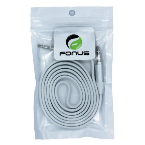 Cable auxiliar plano 3.5mm blanco 3 pies miniatura 3