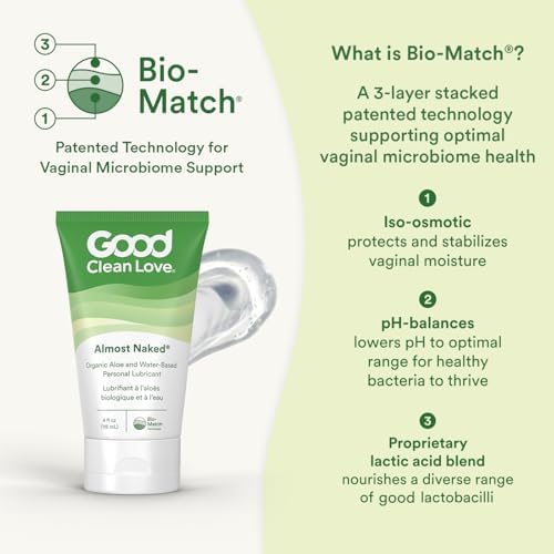 Good Clean Love Almost Naked Personal Lubricant, Organic Water-Based Lube with Aloe Vera, Safe for Toys & Condoms, Intimate Wellness Gel for Men & Women, 118 mL (4 fl oz) — view 4