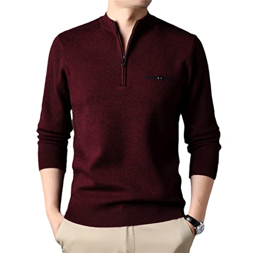 Pull de luxe vintage col rond homme bordeaux XXL pour vos sorties urbaines style casual