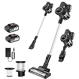 550W 45KPA Cordless Stick Vacuum Cleaner 6 IN 1 Cordless Upright Lightweight Handheld Bagless Vacuum Cleaner with 3.0Ah Batteries, LED Display, Self-Standing Vacuum for Home/Pet Hair/Carpets/Floors - Image 1