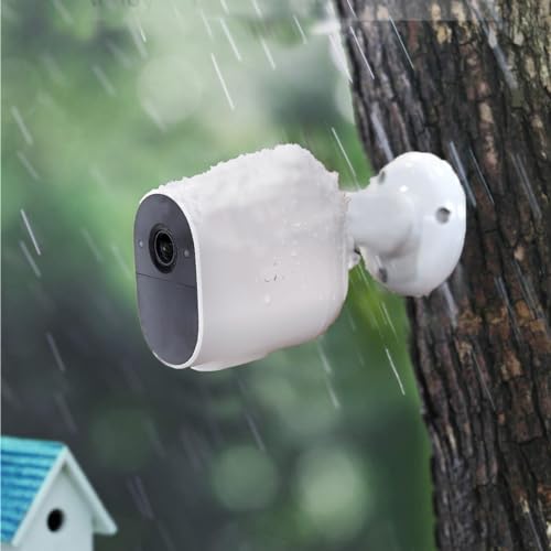 Adjustable Metal Wall Mount Compatible with Arlo, Arlo Pro 2/3/4/5/Ultra/Ultra 2, Ring Stick Up Cam, Ring Indoor Cam(1st Gen), Wyze Cam V3, 360 Degree Adjustable Screwless Bracket (2-Pack White) - Thumbnail 7
