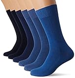 Calcetines de algodón peinado de 6 paquetes con puño de canalé 6-11 UK