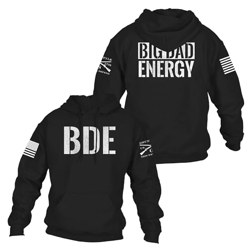 Grunt Style Big Dad Energy Mens Pullover Hoodie (Black XLarge)
