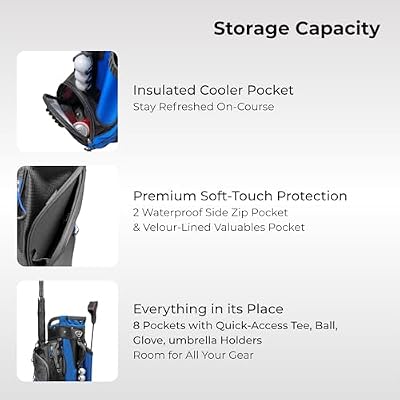 Golf Bag | Lightweight Golf Cart Bag A181 | 14-Way Full-Length Dividers | Golf Bags for Men & Women | Ultra Durable & Water-Resistant | Ample Storage | Built-in Cooler Pocket | Padded Shoulder Strap