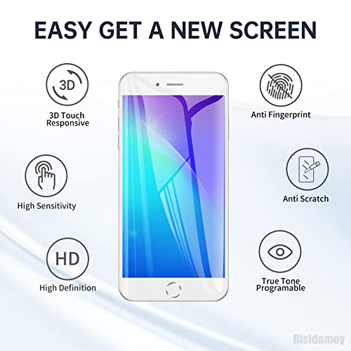 Risidamoy for iPhone 7 Plus Screen Replacement with Home Button 5.5\" White Kit 7plus 3D Touch LCD Display Digitizer Assembly with Front Camera Speaker Sensor Glass Repair Fix Tools A1661 A1784 A1785 - Thumbnail 5