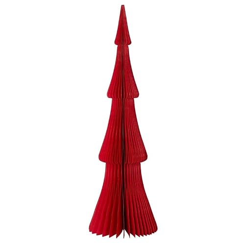 Santa Barbara Design Studio Modern Christmas Decorations Honeycomb Paper Christmas Tree Decoration, 18" Tall, Frasier Fir - Red