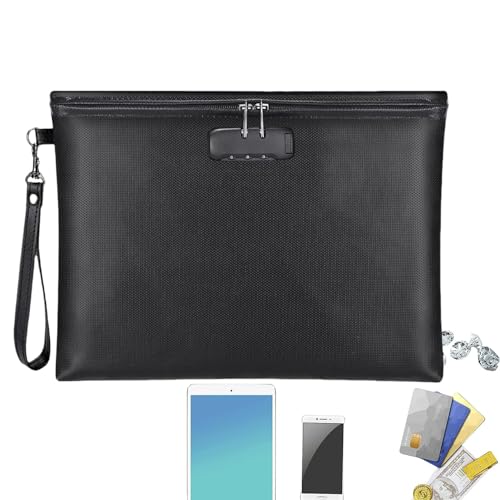 Bolsa de dinero ignífuga | Almacenamiento seguro de efectivo | Bolsa de alta confidencialidad | Solución segura resistente al fuego para documentos y objetos de , adecuada para el hogar, la
