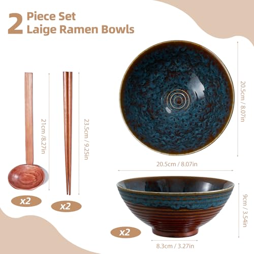 Bols à ramen durables en céramique résistante micro-ondes et lave-vaisselle 20cm - 5