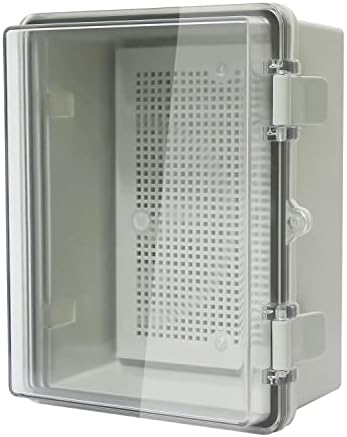LMioEtool ABS Plastic Dustproof Waterproof IP65 Junction Box Hinged Shell Universal Electrical Project Enclosure Gray, with PC Transparent Clear Cover 8.7 x 6.7 x 4.3inch(220 x170 x110mm)