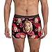 Personalized Valentines Briefs For Men Custom Sexy Comfort Novelty Graphic Funny Briefs For Husband Casual Fashion Underpants,Red,5X-Large