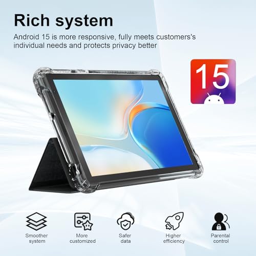 Image of PEICHENG Tablet with Protective Case, 7 inch IPS 1024 * 600 Android 15.0 Tab PC RAM 8GB(3+5Expand)+ROM 32GB Bluetooth 5.0 WiFi6 2.4G+5G 2MP+5MP Dual Cameras (Black)