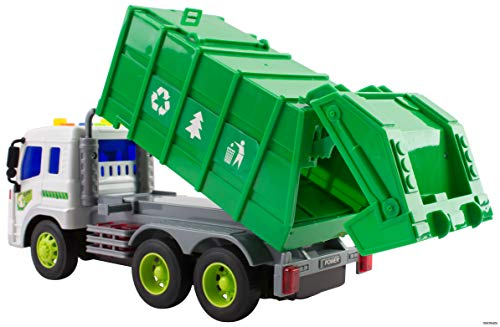 Memtes Friction Powered Garbage Truck Toy with Lights and Sound for Kids - Thumbnail 4