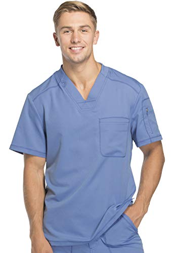 Image of Dickies Dynamix Scrubs for Men Athletic-Inspired V-Neck Chest Pocket Scrub Top with Four-Way Stretch & Moisture Wicking DK610