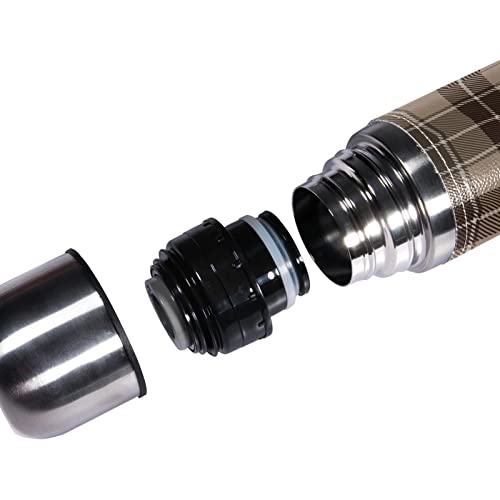 Insulated Water Bottle Stainless Steel Water Bottles Metal Water Bottle, Vintage Brown Lattice Plaid Grid #TOP3