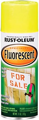Rust-Oleum 1942830 Specialty Fluorescent Spray Paint, 11 Ounce, Yellow, 11 Fl Oz