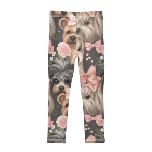 Kids High Waist Cute Yorkshire Terrier Dog Leggings for Toddler Girls 4T 202b32852
