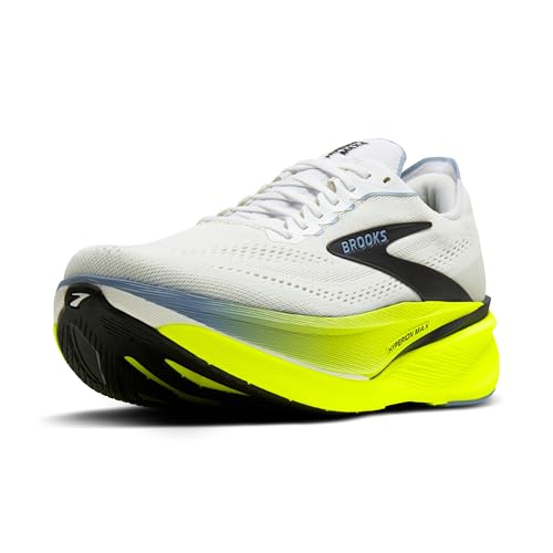 Brooks Men’s Hyperion Max 4 Neutral Running Shoe - White/Blue/Nightlife - 10 Medium